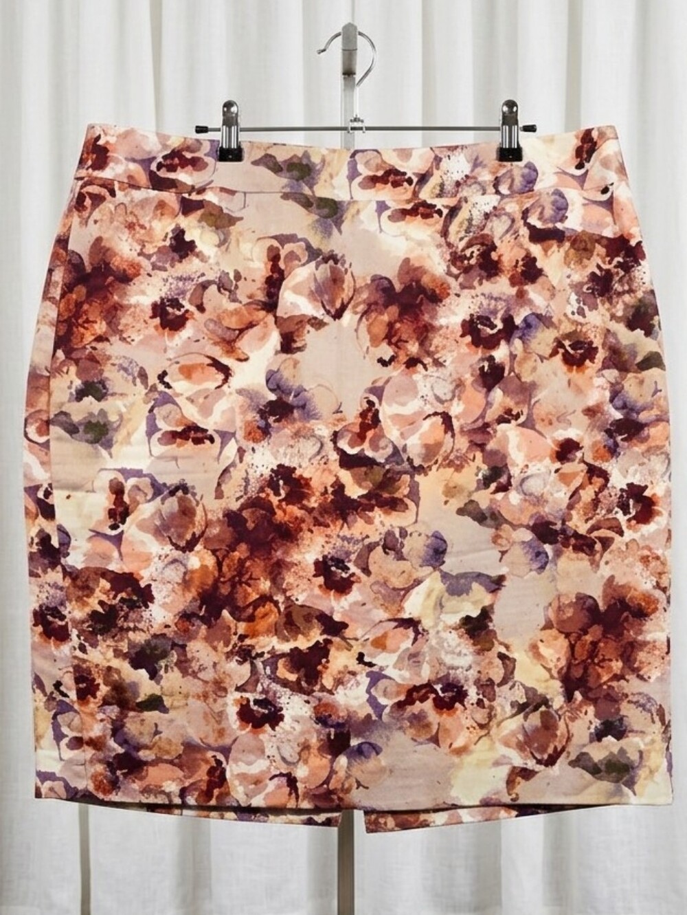 Ann Taylor Watercolor Floral Pencil Skirt.